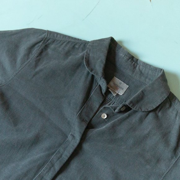 Hartford Dark Gray Concealed Button 100% Cotton Front Collar Shirt Dress Size 4 - Picture 2 of 8